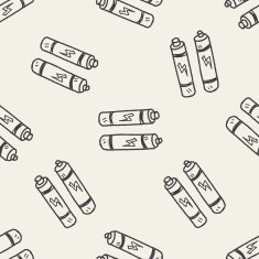 Battery doodle seamless pattern background N3