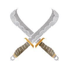 cartoon crossed swords