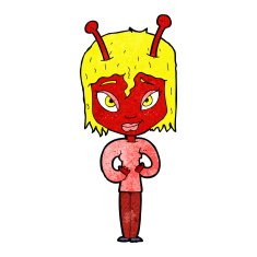 cartoon alien woman N11
