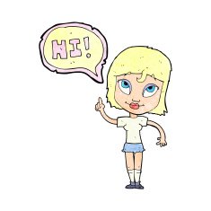 cartoon woman sayin hi N2