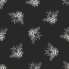 bee doodle seamless pattern background