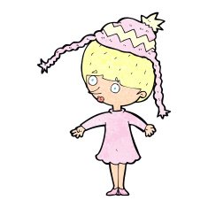 cartoon woman wearing winter hat N13