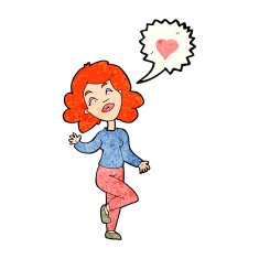 cartoon woman in love N23