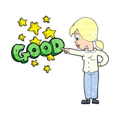 cartoon woman pointing out the good N2
