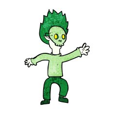 cartoon boy in halloween mask N2