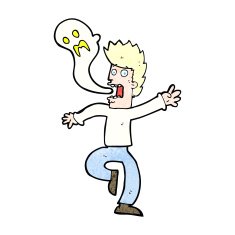 cartoon ghost leaving man N2
