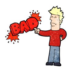 cartoon man pointing out the bad N4