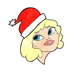 cartoon woman ready for christmas N25