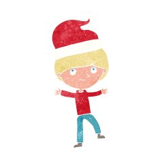 cartoon man ready for christmas N19