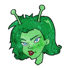 cartoon alien woman N12