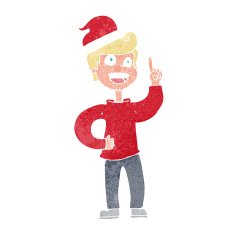 cartoon man ready for christmas N22