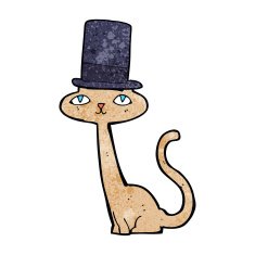 cartoon cat in top hat N4