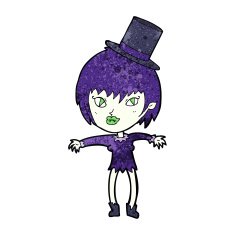 cartoon halloween vampire girl N14