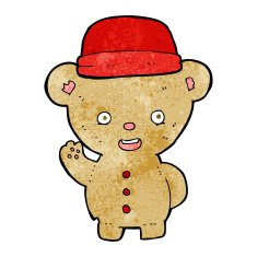 cartoon bear in hat N26