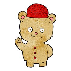 cartoon bear in hat N27