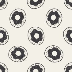 Doodle Donuts seamless pattern background N4
