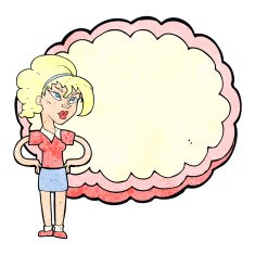 cartoon woman in front of cloud N2