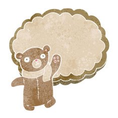 cartoon bear and cloud