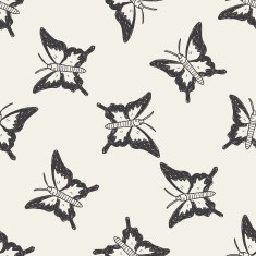 butterfly doodle seamless pattern background N2