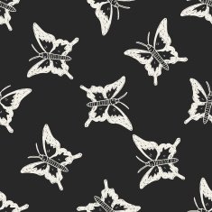 butterfly doodle seamless pattern background N4