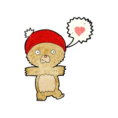 cartoon bear in hat N28