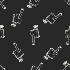 cannon doodle seamless pattern background N7