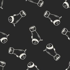 cannon doodle seamless pattern background N8