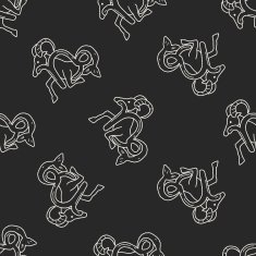 Capricorn Constellation doodle seamless pattern background N4