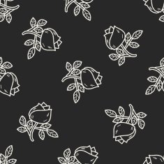 doodle flower rose seamless pattern background