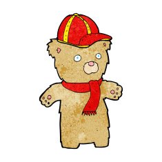 cartoon bear in hat N32