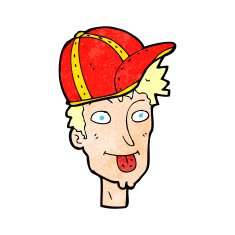 cartoon boy wearing cap N3