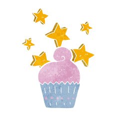 cartoon magical cupcake