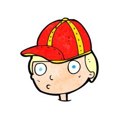 cartoon curious boy wearing cap