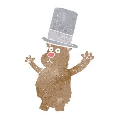 cartoon bear in top hat N2