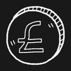 doodle GBP money coin N3