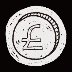 doodle GBP money coin N4
