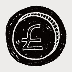 doodle GBP money coin N5