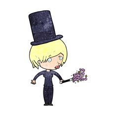cartoon female magician N2