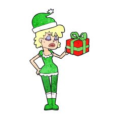 santa's helper with christmas present N2