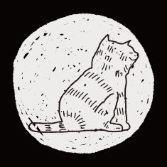 cat doodle drawing N100