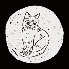 cat doodle drawing N102