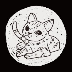 cat doodle drawing N103