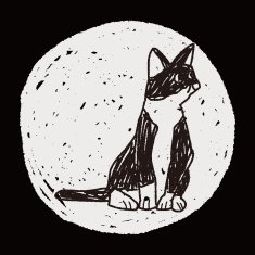cat doodle drawing N105