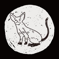 cat doodle drawing N107