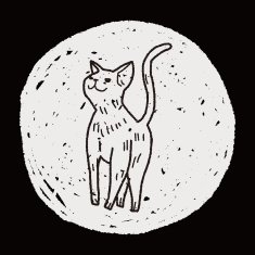 cat doodle drawing N108
