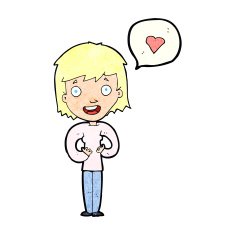 cartoon happy woman in love N3