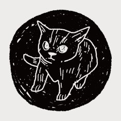 cat doodle drawing N118