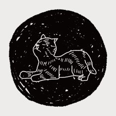 cat doodle drawing N121