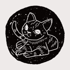 cat doodle drawing N123