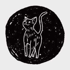 cat doodle drawing N128